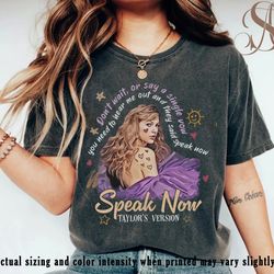 comfort colors speak now taylor's version tshirt, tswift eras tour merch, taylor the