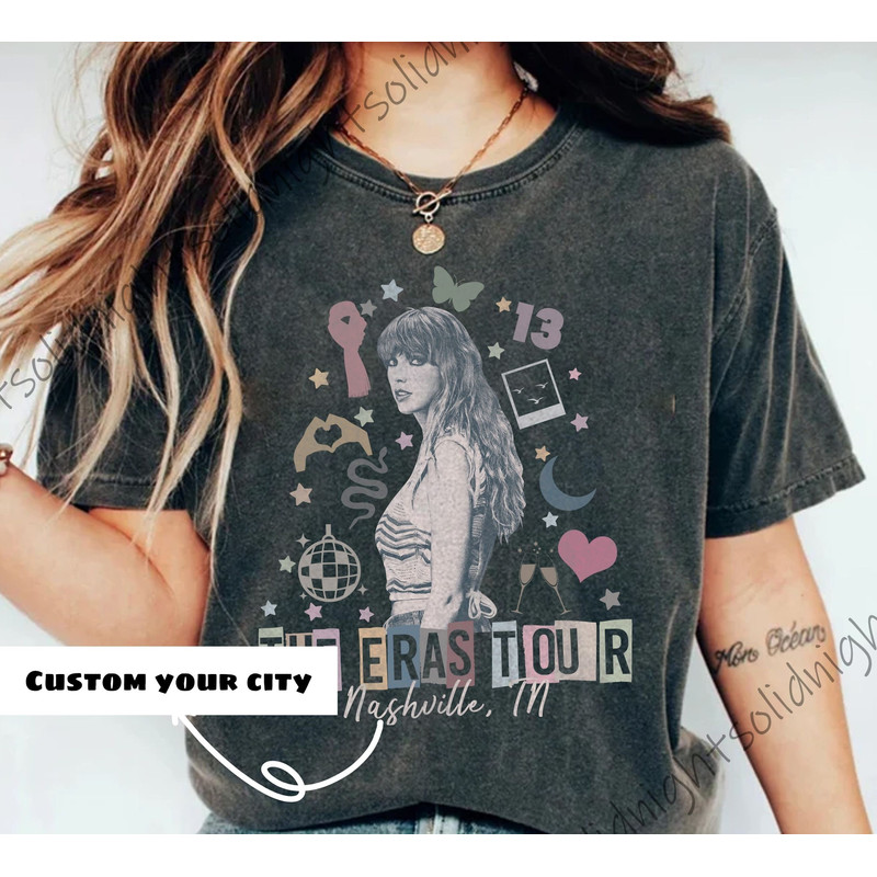 Custom Comfort Color The Eras Tour Date, Swiftie Tour Tee, Swiftie Eras Shirt, Swiftie Merch Shirt, Eras Tour Shirt, Swiftie Eras Tour Shirt - 1.jpg