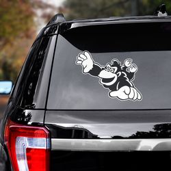 decal for car, donkey kong sticker, donkey kong decal, anime car decal, anime sticker for car, donkey kong car sticker