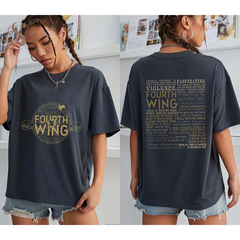 Fourth Wing Shirt Dragon Rider Shirt, Fourth Wing Shirt, Rebecca Yoros Tee, Basgiath War College Shirt, Bookish Shirt, Book Lover Shirt - 2.jpg