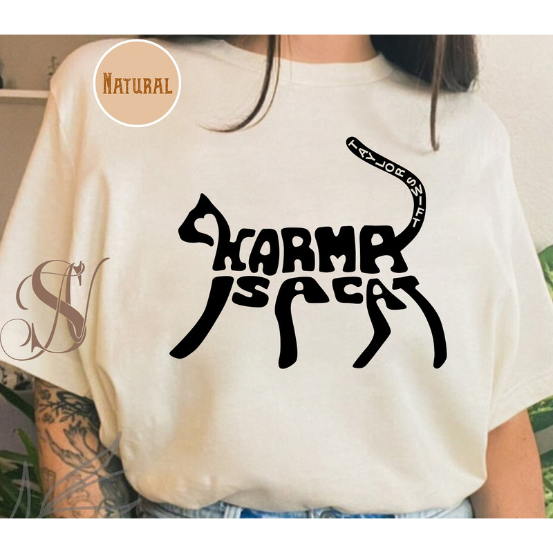 Karma Is A Cat Tshirt, Karma Merch Shirt, Midnights Album Shirt, Swiftie Gift For Her, The Eras Tour Shirt, Taylor's Version Shirt - 1.jpg