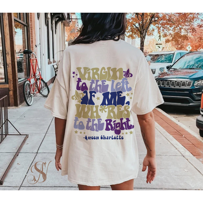 Queen Charlotte Bridgerton Story, Virgin to the left of me Whore to the right, Sorrows, Sorrows, Prayers Sweatshirt, - 2.jpg