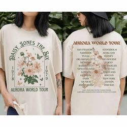 vintage daisy jones and the six aurora concert shirt, wildflower aurora concert, boho
