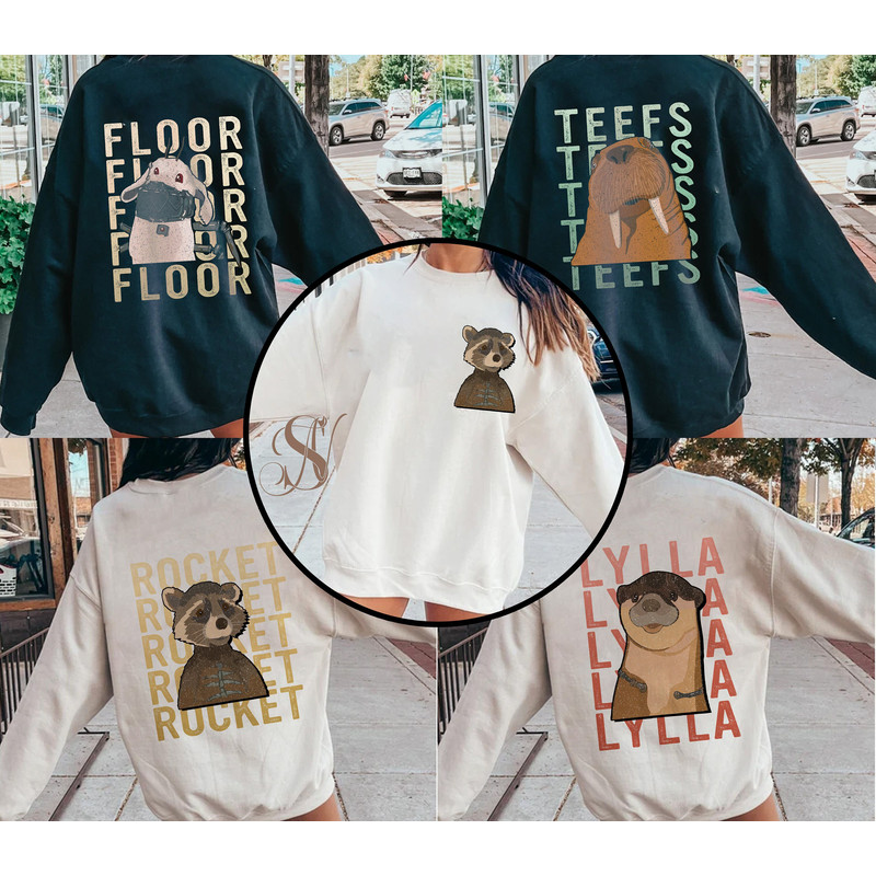 Vintage Rocket Lylla Floor and Teefs Shirt, Guardians Of The Galaxy 3 Shirt, Vintage Rocket Tee, The Guardians Of The Galaxy Character Tee - 1.jpg