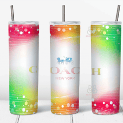 colorful coach tumbler wrap, brand logo wrap, 20oz skinny