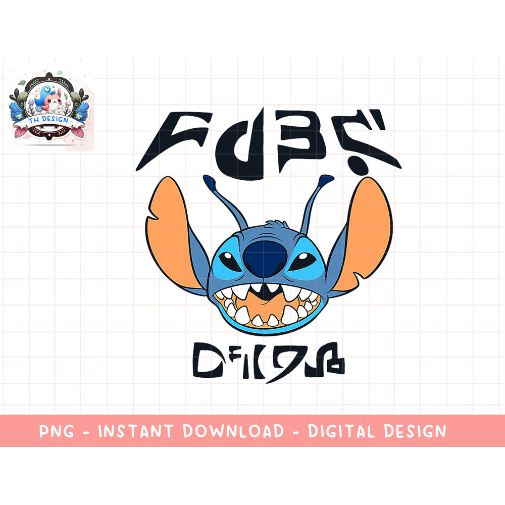 Disney Lilo & Stitch Alien Writing Growl Face png, sublimation.jpg