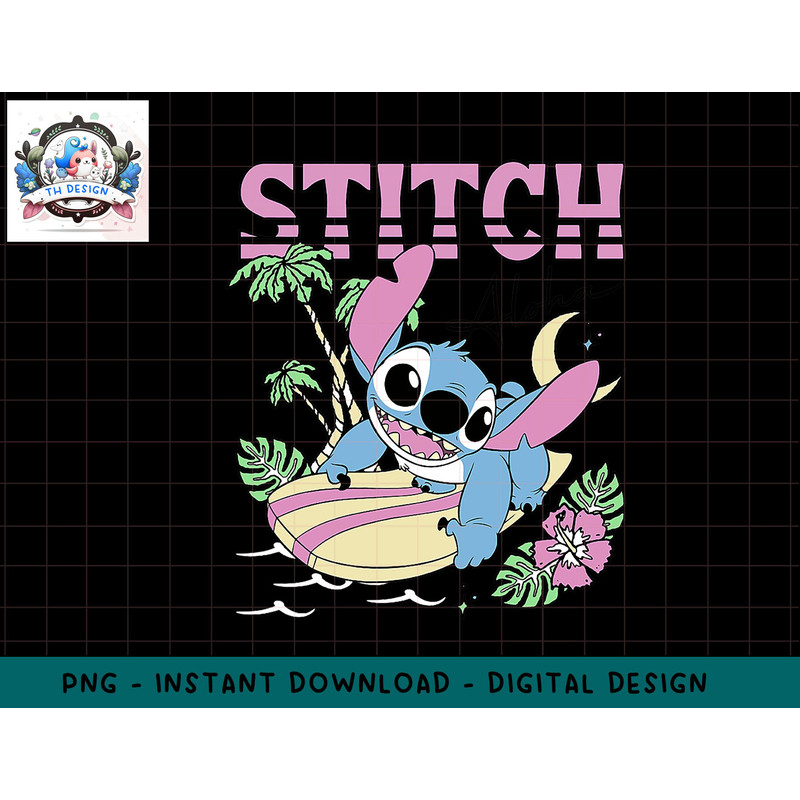 Disney Lilo & Stitch Aloha Hawaiian Surf Poster png, sublimation.jpg