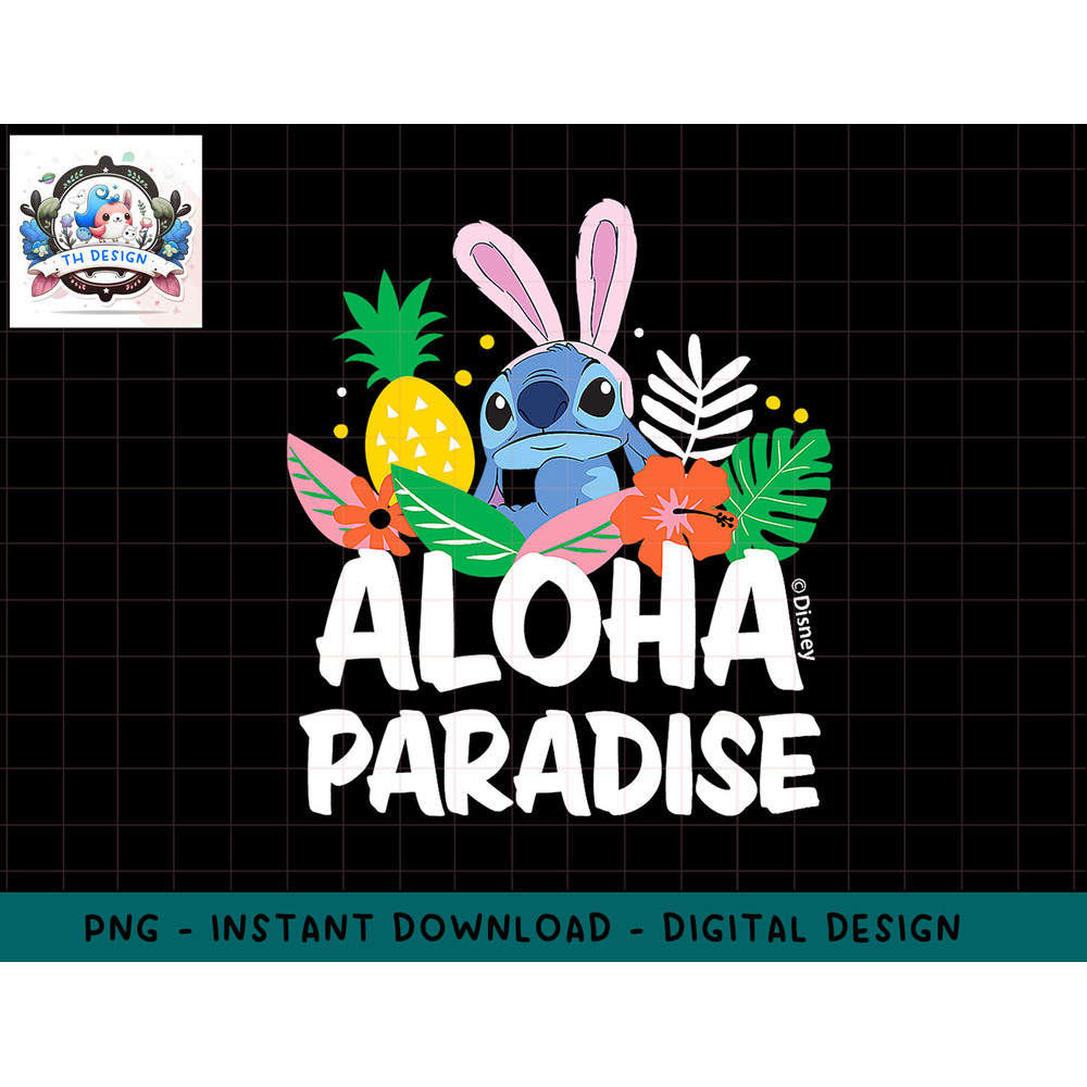 Disney Lilo & Stitch Aloha Paradise Easter Bunny png, sublimation.jpg