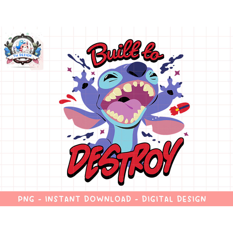 Disney Lilo & Stitch Built To Destroy Stitch Paint Splatter png, sublimation.jpg