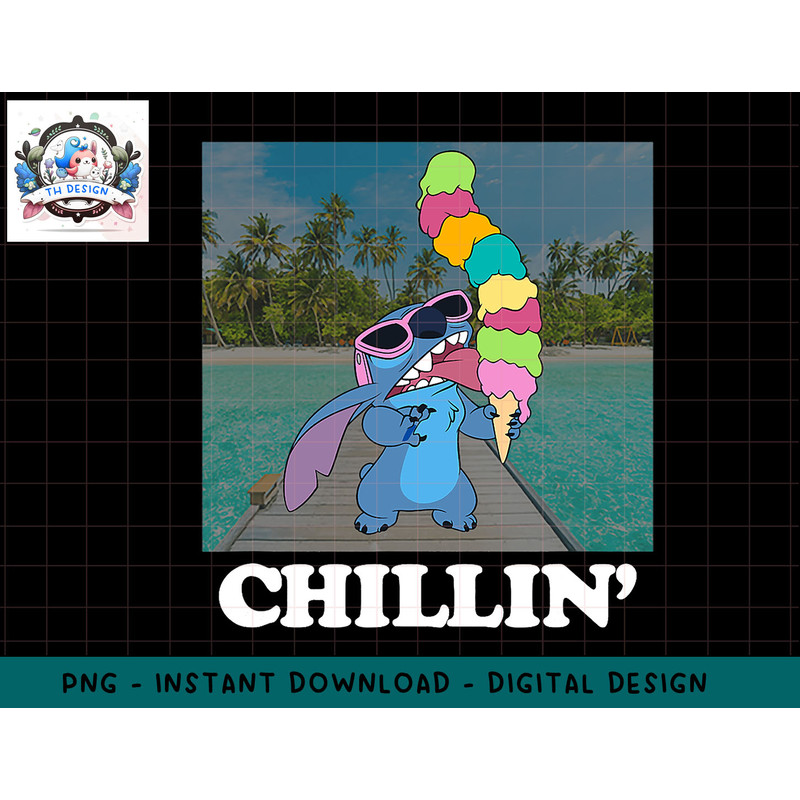 Disney Lilo & Stitch Chillin Ice Crem Tower Beach Picture png, sublimation.jpg