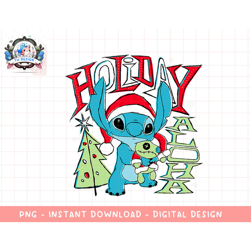 Disney Lilo & Stitch Christmas Holiday Aloha png, sublimation.jpg