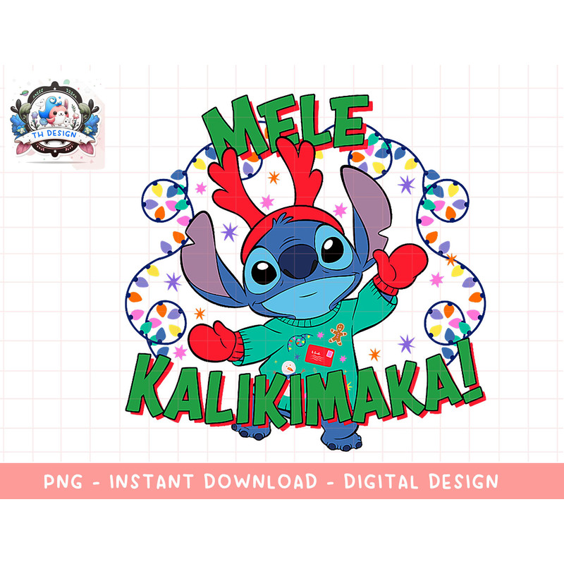 Disney Lilo & Stitch Christmas Mele Kalikimaka! png, sublimation.jpg