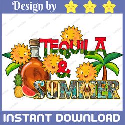 tequila & summer png, i love summer png file, summer design, watermelon, watermelon pattern, sublimation designs downloa