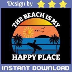 the beach is my happy place png, beach png