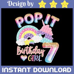 7 years old png, birthday girl pop it png, birthday girl pop it rainbow png, girl pop it birthday png, birthday girl png