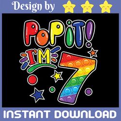 pop it i'm 7 birthday girl png, pop fidget toys graphic unicorn png, fidget toy, 7th birthday png, happy birthday gift d