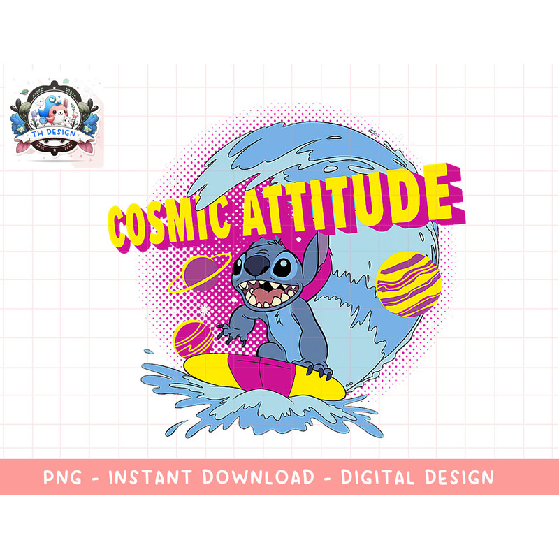 Disney Lilo & Stitch Cosmic Attitude Galactic Surfer Logo png, sublimation.jpg