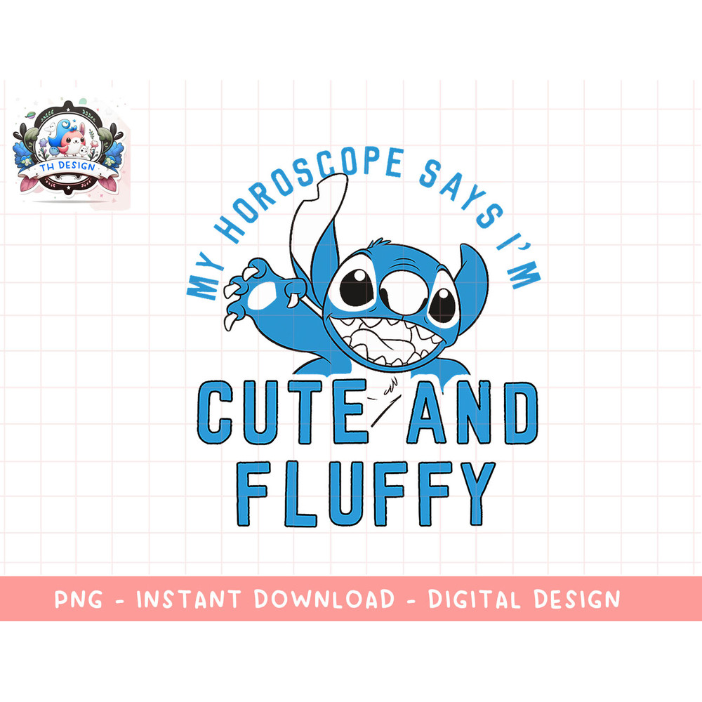 Disney Lilo & Stitch Cute And Fluffy Stitch Horoscope png, sublimation.jpg