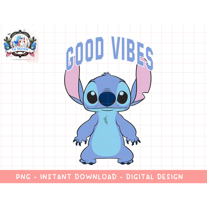 Disney Lilo & Stitch Cute Standing Good Vibes Varsity png, sublimation.jpg
