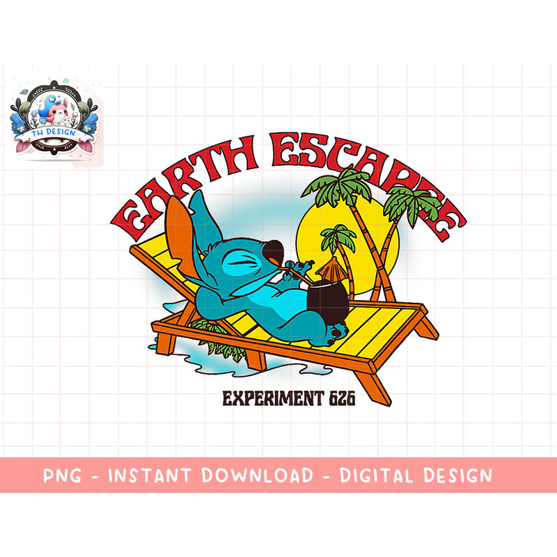 Disney Lilo & Stitch Earth Escape Stitch Experiment 626 png, sublimation.jpg
