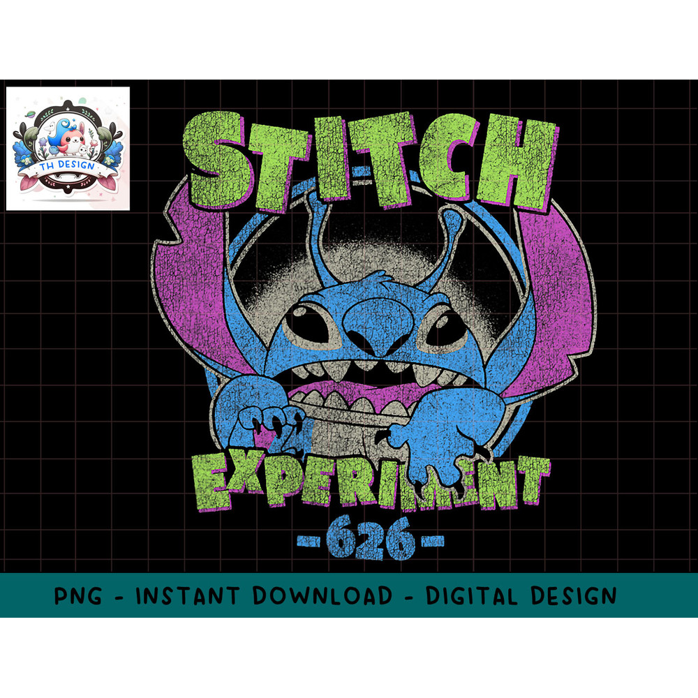 Disney Lilo & Stitch Experiment -626- Distressed Stitch png, sublimation.jpg