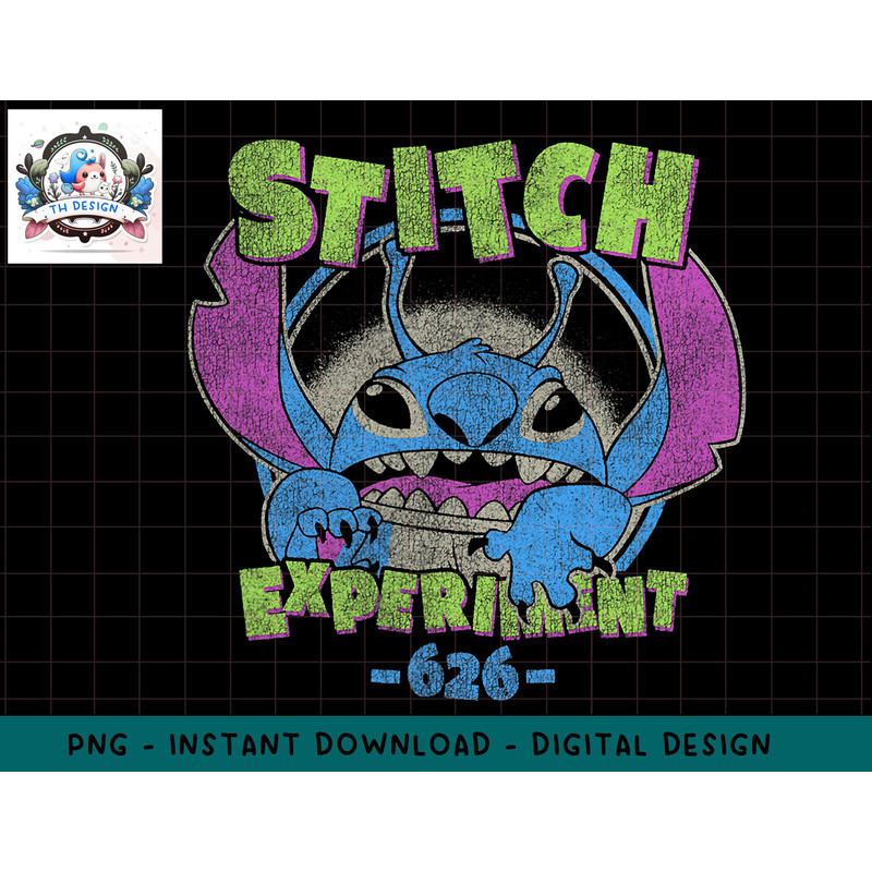 Disney Lilo & Stitch Experiment -626- Distressed Stitch png, sublimation.jpg