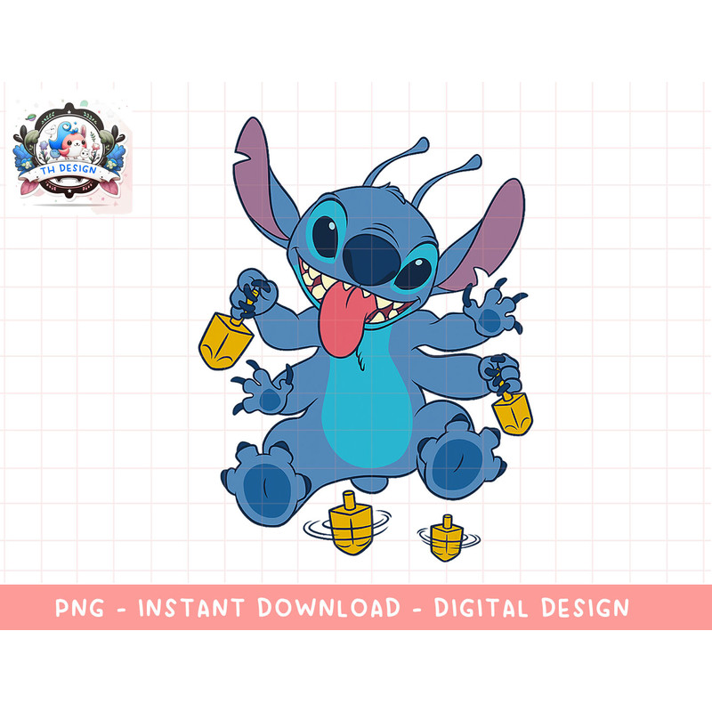 Disney Lilo & Stitch Hanukkah Spinning Dreidel Fun png, sublimation.jpg