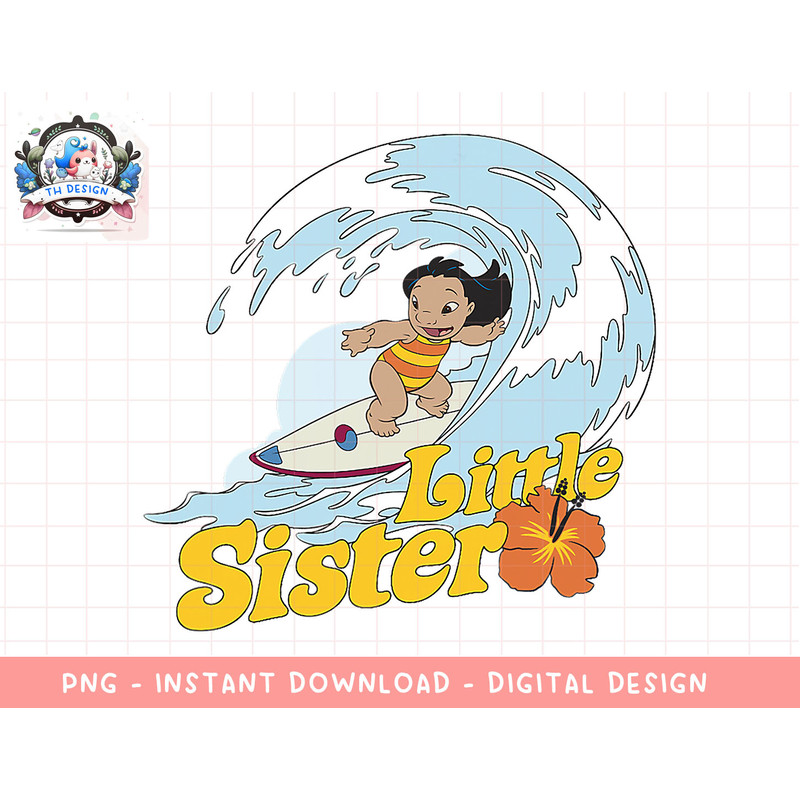 Disney Lilo & Stitch Little Sister Lilo Surfing png, sublimation.jpg