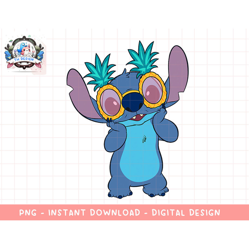 Disney Lilo & Stitch Pineapple Sunglasses Silly Face Logo png, sublimation.jpg