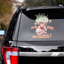 senku sticker for car, dr stone sticker, doctor stone car sticker, anime car decal, anime decal for car, dr stone decal