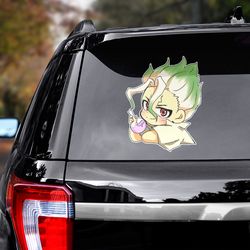 dr stone sticker, dr stone decal, doctor stone car sticker, anime car decal, anime decal for car, senku sticker for car