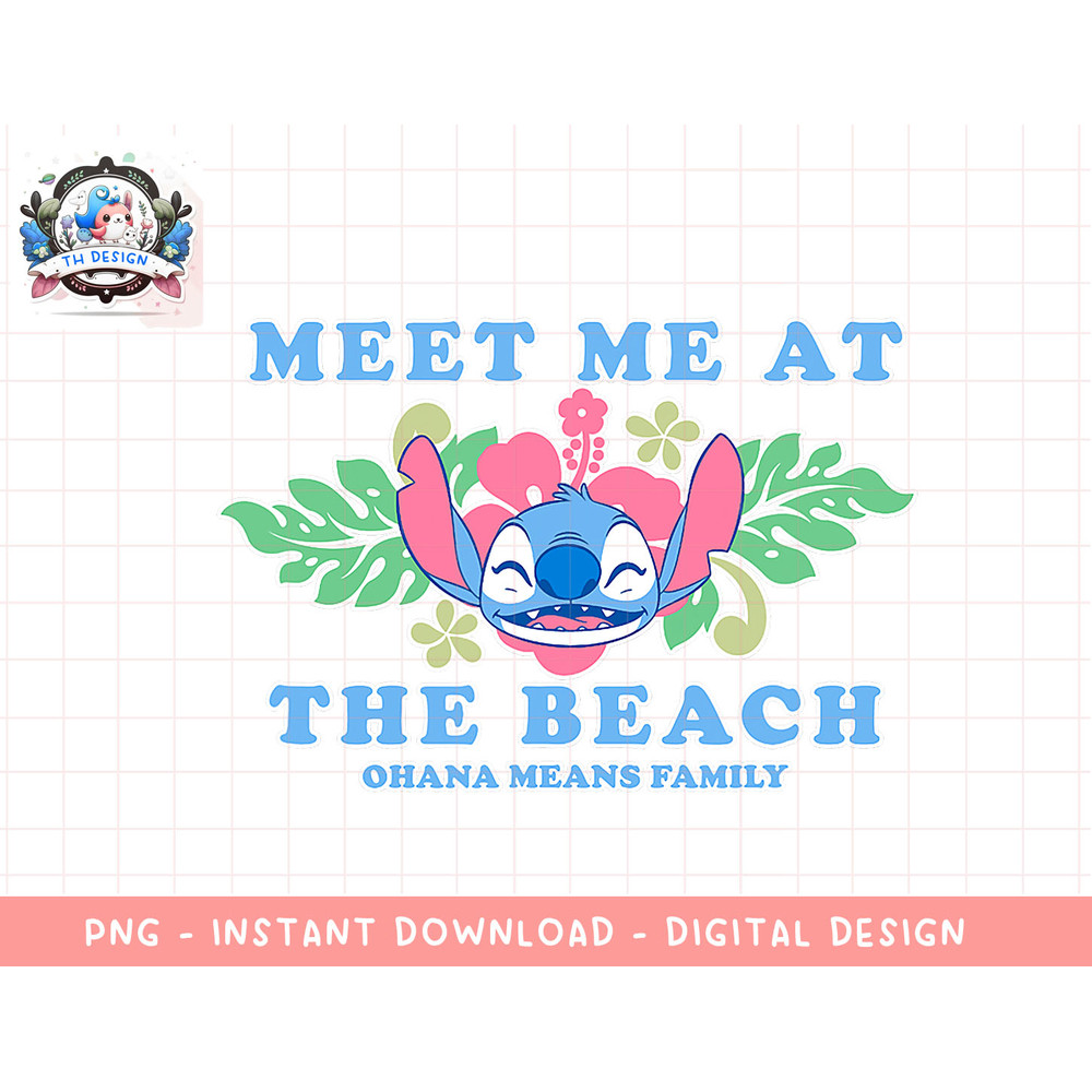 Disney Lilo & Stitch Smile Meet Me At The Beach png, sublimation.jpg