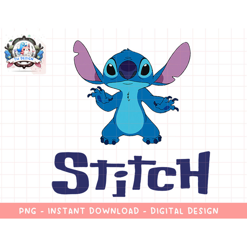 Disney Lilo & Stitch Standing Pose Official Font Title Logo png, sublimation.jpg