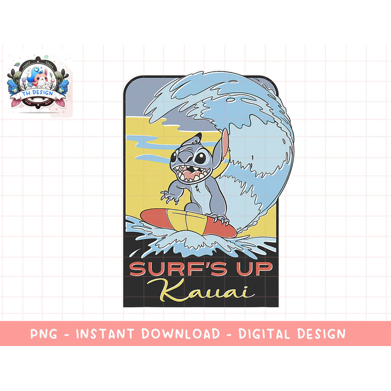 Disney Lilo & Stitch Surfs Up Kauai Stitch Surfing png, sublimation.jpg