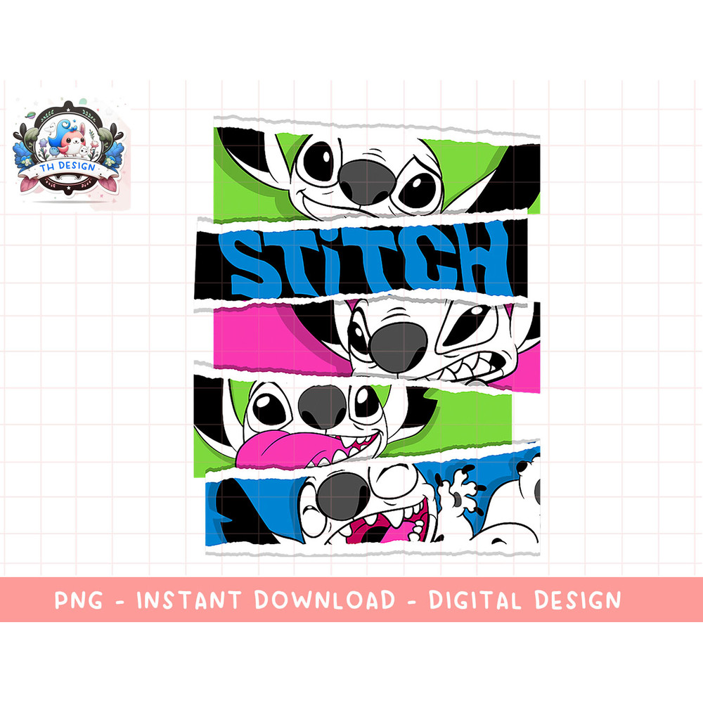 Disney Lilo & Stitch Torn Stitch Big Face Panels png, sublimation.jpg