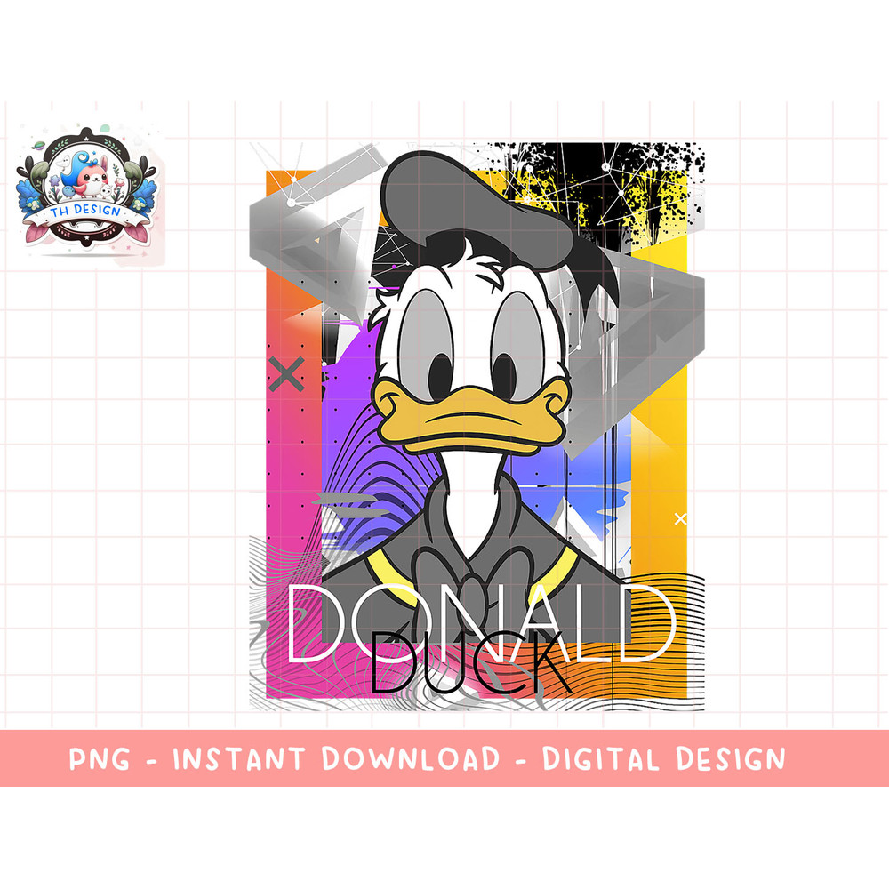 Disney Mickey And Friends Donald Duck 80 s Style Portrait png, sublimation.jpg