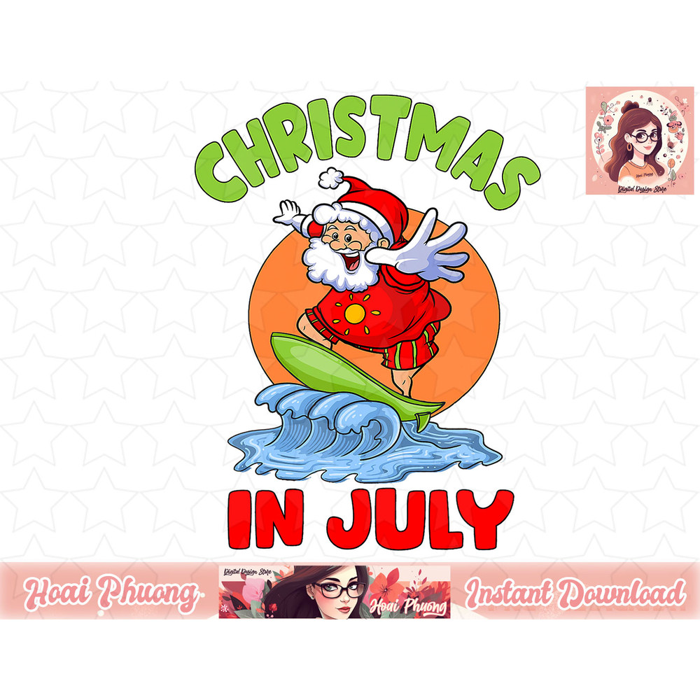 Christmas In July Santa Surfing Kids Toddler Hawaiian Party png, instant download.jpg