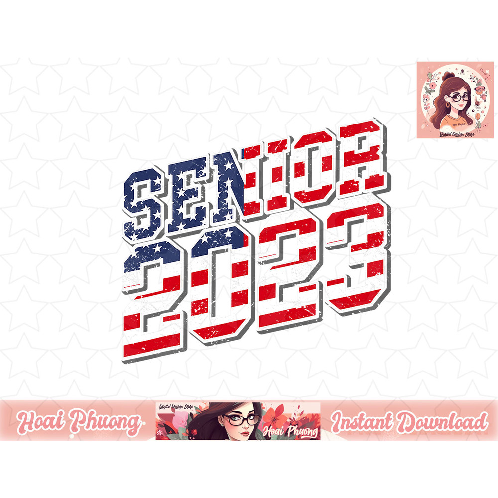 Class of 2023 USA Senior 2023 American Flag png, instant download.jpg