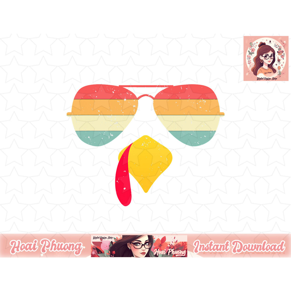 Cool Turkey Face With Sunglasses Funny Thanksgiving For Boys png, instant download.jpg