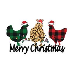 merry christmas chickens png file digital, silhouette svg fies