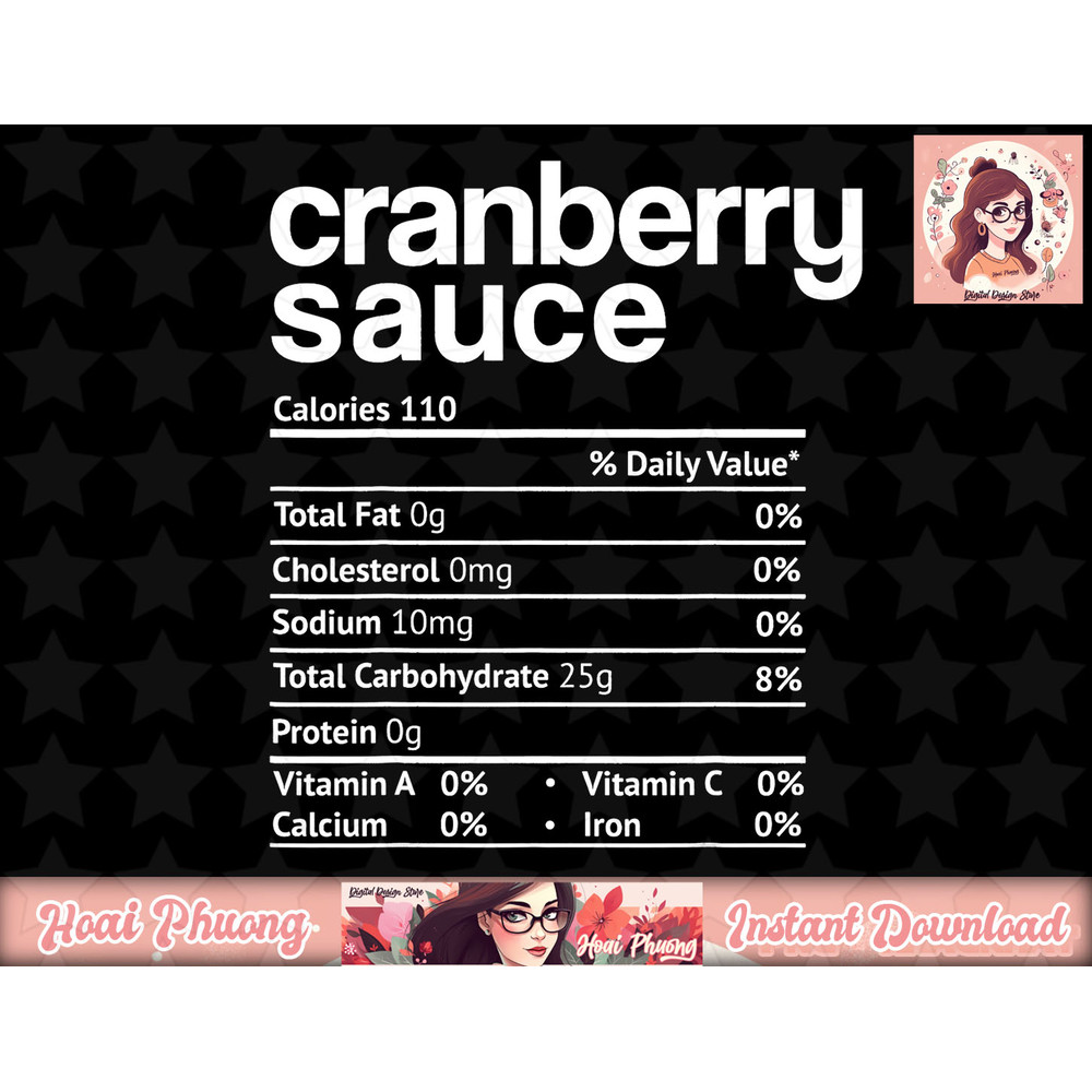 Cranberry Sauce Nutrition Funny Thanksgiving Christmas food png, instant download.jpg