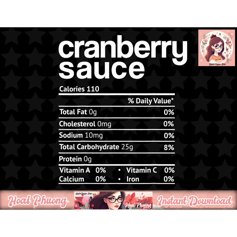 Cranberry Sauce Nutrition Funny Thanksgiving Christmas food png, instant download.jpg