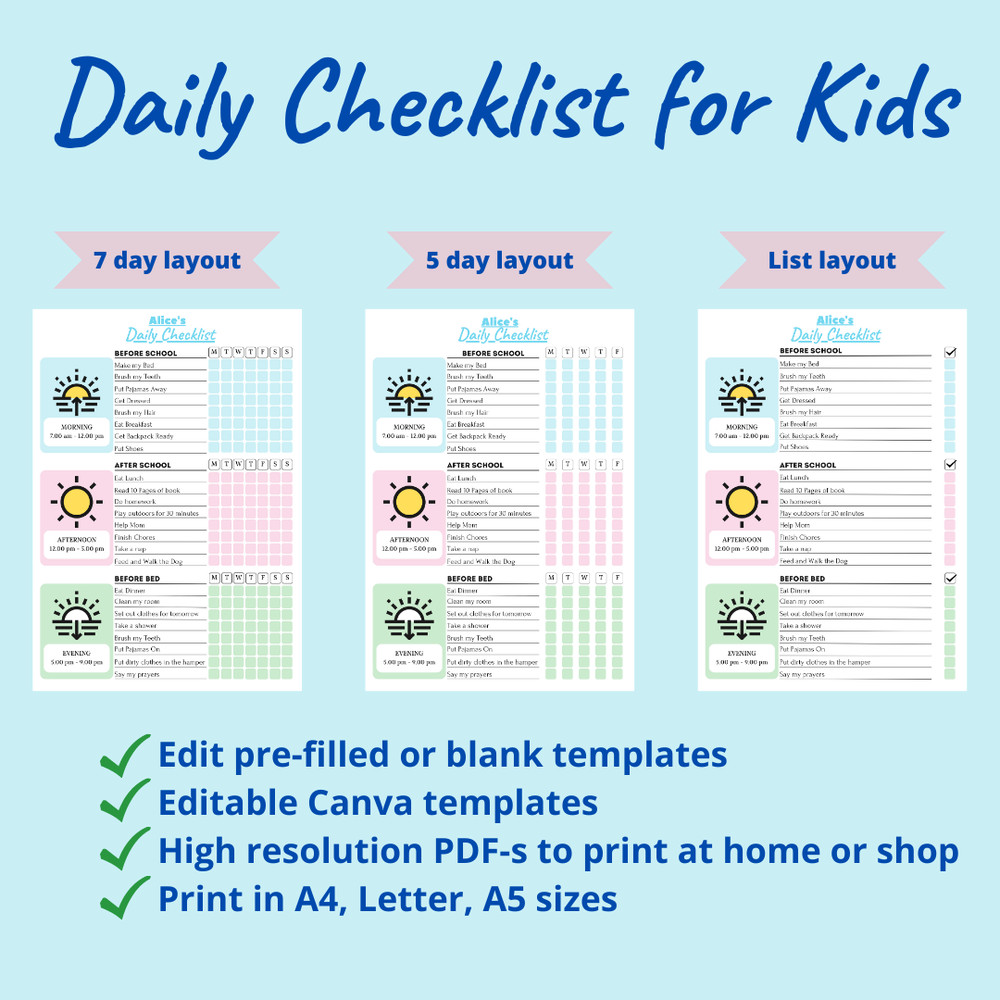 Kids Daily School Checklist Schedule Printable.png