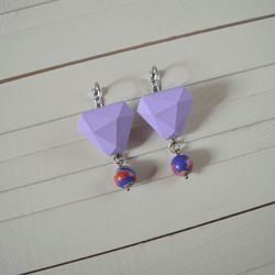 Geometric Earrings Lilac Pastel