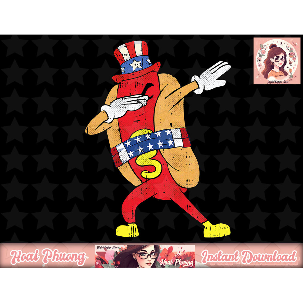 Dabbing Hot-dog 4th Of July Funny Patriotic American png, instant download.jpg