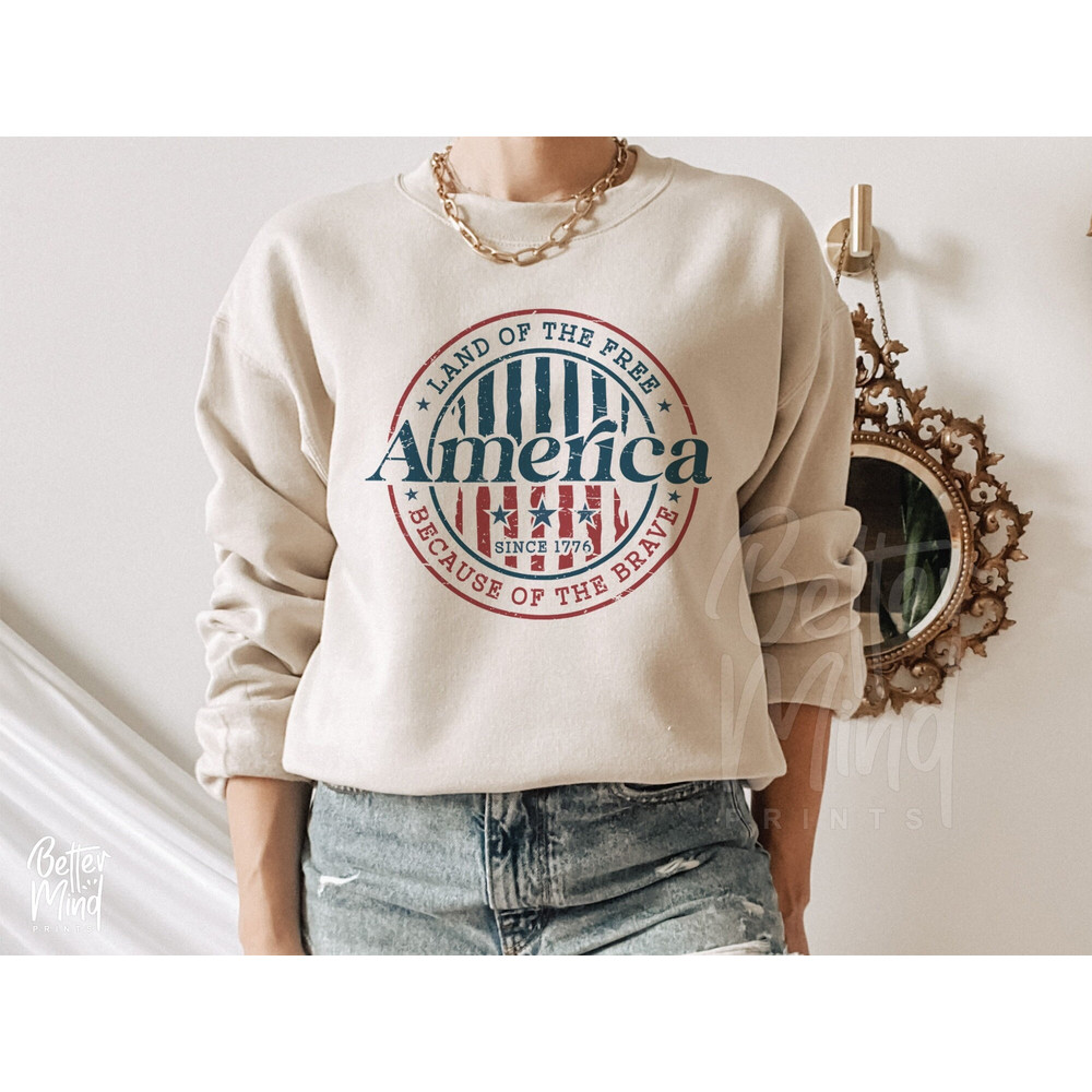 4th of July SVG, America The Land Of The Free Because Of The Brave SVG, Fourth of July SVG, Patriotic Svg, Independence Day Svg, Png Cricut - 1.jpg