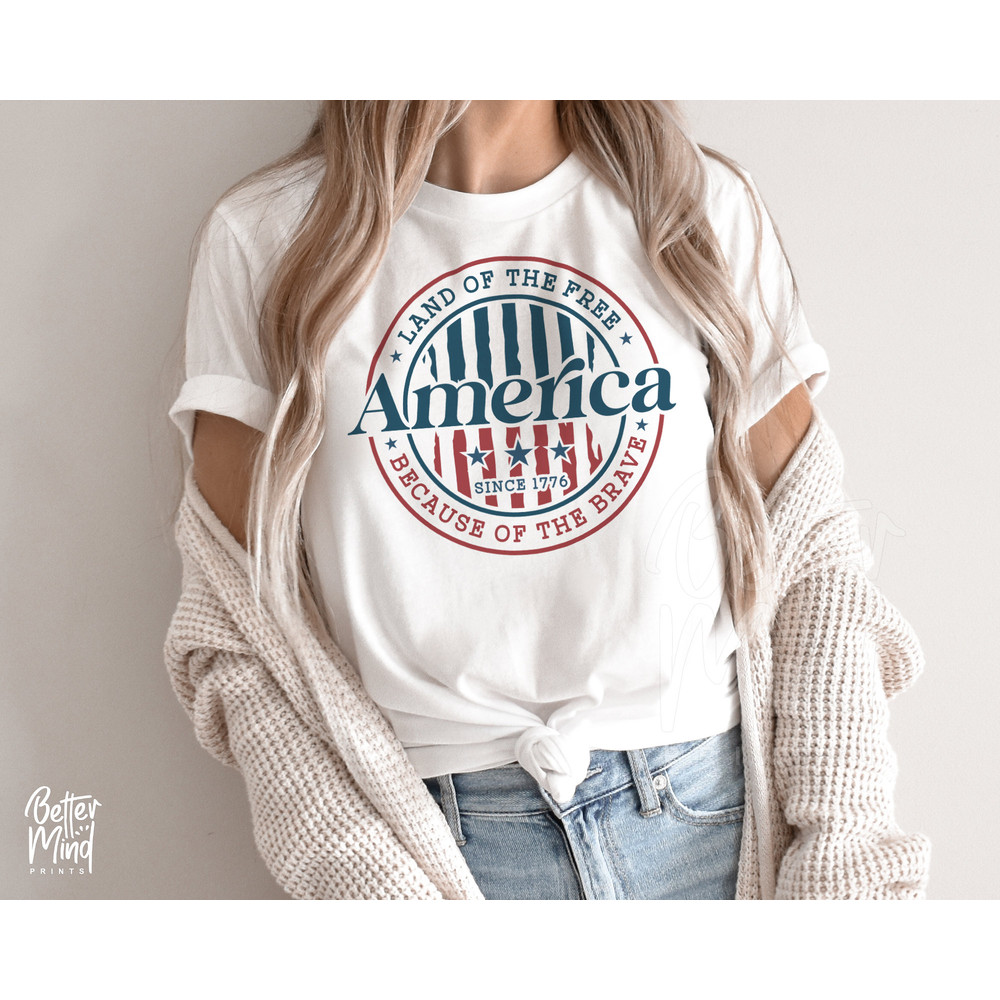 4th of July SVG, America The Land Of The Free Because Of The Brave SVG, Fourth of July SVG, Patriotic Svg, Independence Day Svg, Png Cricut - 3.jpg