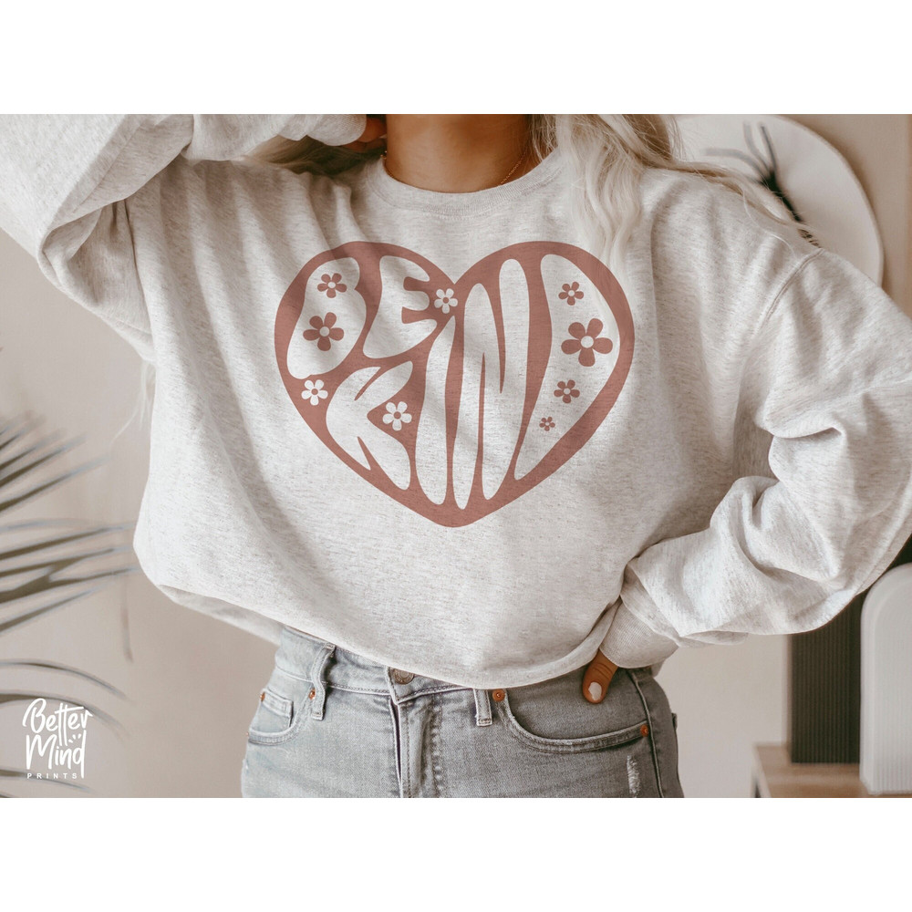 Be Kind Svg Png Pdf, Boho Svg, For Tshirt Svg, Retro Shirt Svg, Be Kind Heart Svg, Hippie Svg, Inspirational Svg, Kindness Svg - 1.jpg