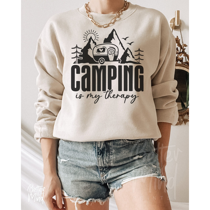 Camping Is My Therapy SVG  Campfire Svg  Camping Svg  Adventure Svg  Funny Camping Shirt  Cut Files  Summer Svg  Adventure Shirt Svg - 1.jpg