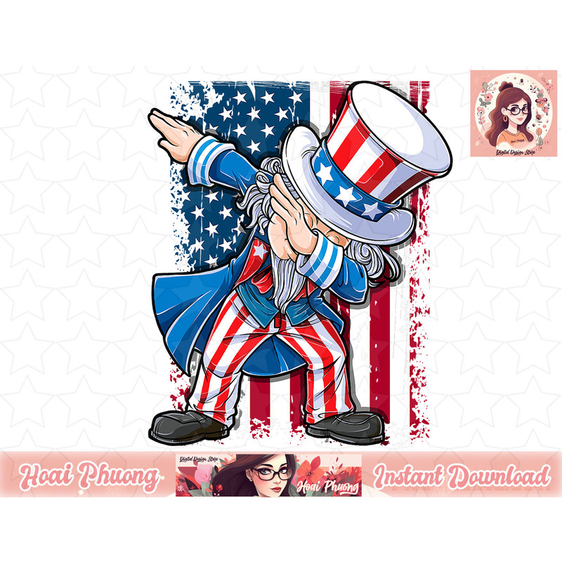 Dabbing Uncle Sam T shirt 4th of July Men Kids Boys Gifts png, instant download.jpg
